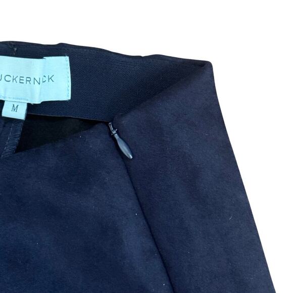 New TUCKERNUCK Navy Blue Faux Suede Stretch Straight Leg Dress Pants Womens Sz M - Picture 3 of 10